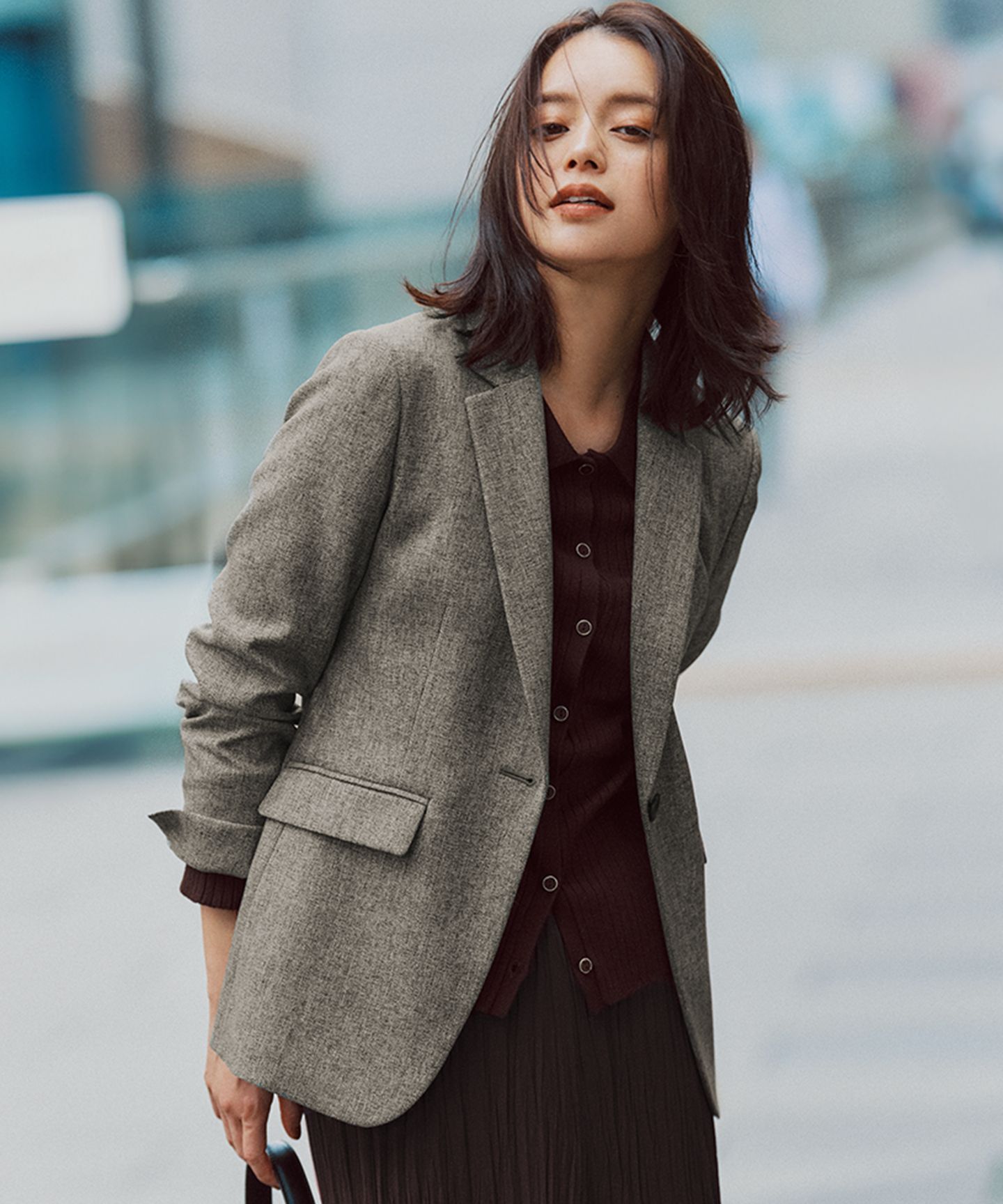 23区 L(ニジュウサンク エル)/【洗える】ウールライクカルゼ テーラード ジャケット