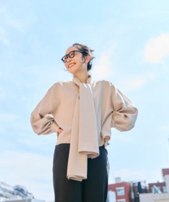 &ellecy 蓮　ハス　ブラウス デシン×オーガンジー バルーンブラウス（T256-81044） – trois