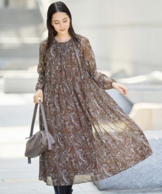 集英社HAPPY PLUS STORE自由区（ジユウク）/【SHIHOさん着用・洗える】ペイズリープリント ワンピース