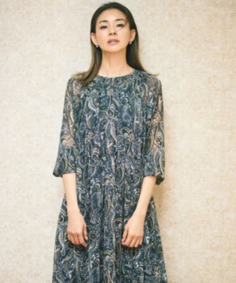 集英社HAPPY PLUS STORE自由区 L（ジユウク　エル）/【SHIHOさん着用・洗える】ペイズリープリント ワンピース