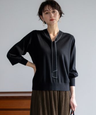 23区(ニジュウサンク)の【洗える】ウーステッドウール ボウタイ ニット