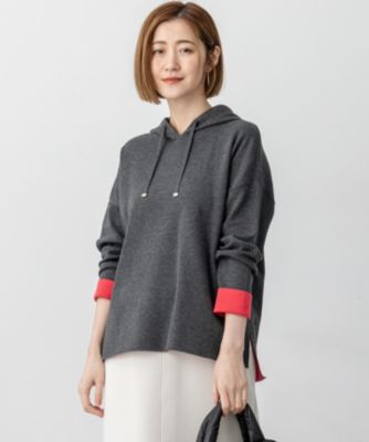 集英社HAPPY PLUS STORE23区 L（ニジュウサンク エル）/【洗える】ダブルフェイスニット パーカー
