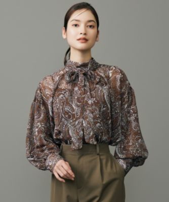 集英社HAPPY PLUS STORE自由区（ジユウク）/【洗える】ペイズリープリントボウタイ ブラウス