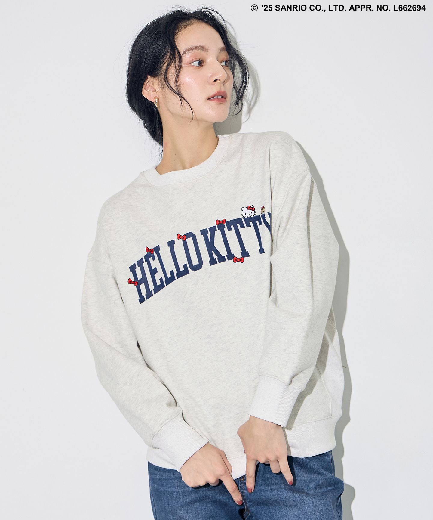 ANY(エニィ)/【ハローキティ×ANY】ロゴスウェット