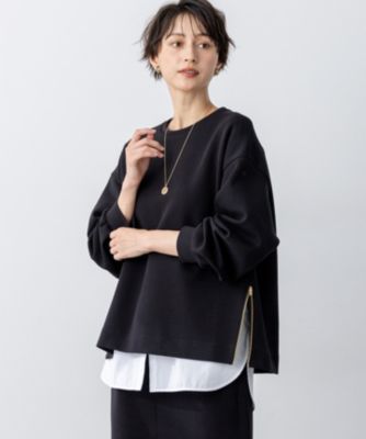 集英社HAPPY PLUS STORE23区 L（ニジュウサンク エル）/【洗える】コットンエアーダンボール サイドジップ カットソー