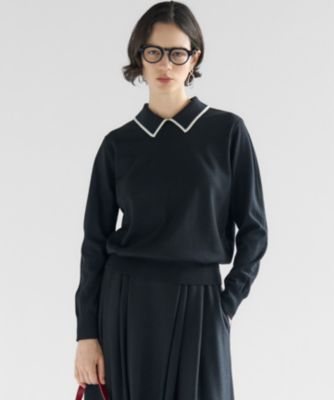 23区今季新品未使用【洗える】ウーステッドウール ポロニット 23区(ニジュウサンク)の【洗える】ウーステッドウール ポロニット通販