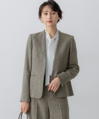 23区(ニジュウサンク)の【洗える】ウールライクカルゼ ノーカラー