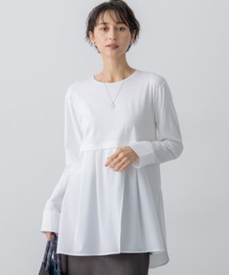 集英社HAPPY PLUS STORE23区 L（ニジュウサンク エル）/【洗える】ナチュラルコットンベア シャツレイヤード カットソー