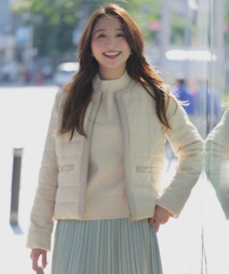 ANY SIS(エニィスィス)の【2WAY】ツイードノーカラー ダウンジャケット