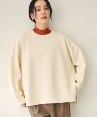 集英社HAPPY PLUS STOREANY（エニィ）/【洗濯機可/アンチピリング】サイドドットダンボールトレーナー