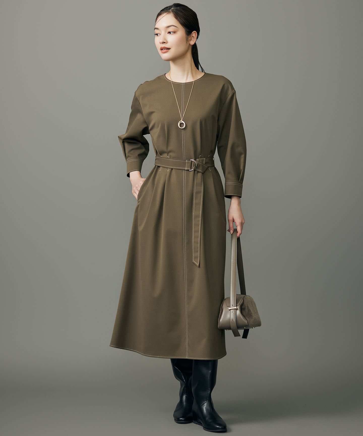 自由区(ジユウク)/【洗える】デニムライクツイル ワンピース