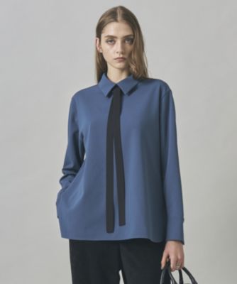 iCB今季　マラボーテＷジョーゼット ボウタイ付きシャツカラートップス ICB(アイシービー)の【WEB限定カラーあり】マラボーテWジョーゼット