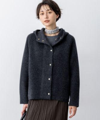 集英社HAPPY PLUS STORE23区（ニジュウサンク）/【洗える】ラクーンブレンドダブルフェイス ニット フーディー