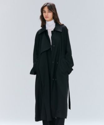 XLサイズ✨ レオナール シルク混 ガウンコート ロング ベルト グリーン 絹 KELEN（ケレン） MONICA タックデザイン ロングコート
