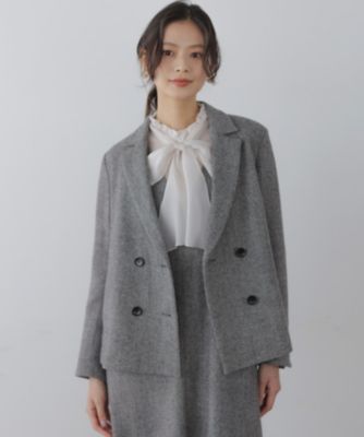 タグ付き新品✩︎⡱クミキョク❤︎ツイードニット ジャケット ネイビー 組曲（クミキョク）の「【組曲×setsuko sagittaire】サジテール