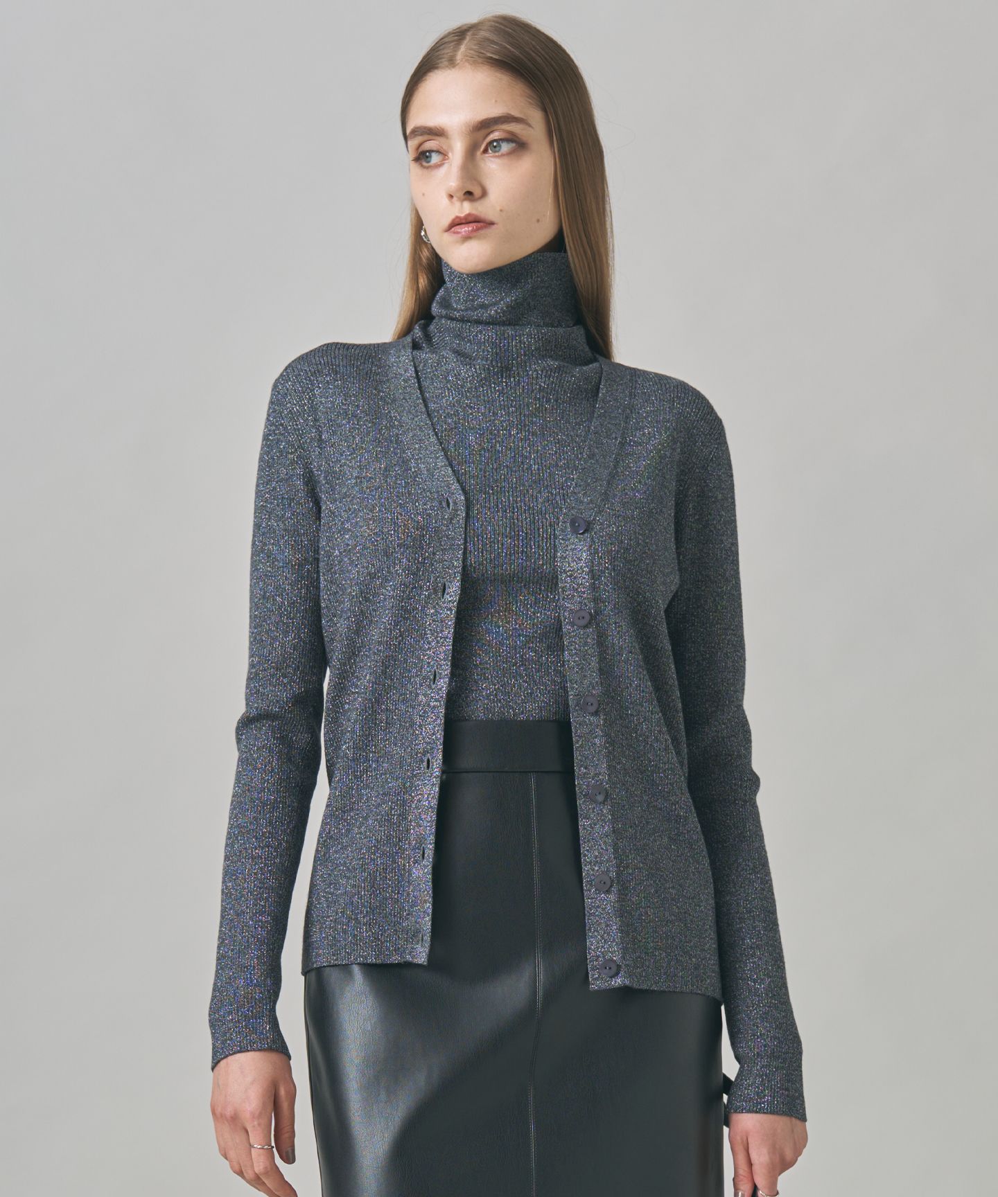 ICB(アイシービー)/【洗える】 エクストラファインメリノリブ Vネックカーディガン