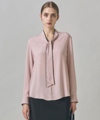 新品未使用✨ICB BackSatinAmunzen 配色ボウタイブラウス 人気のため新色追加・接触冷感・UVケア・洗える