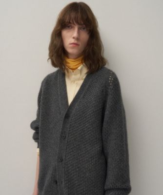 【ATON 】アルパカカーディガン ATON(エイトン)のWOOL CASHMERE ALPACA | メッシュVネック