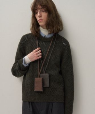 トップス ATON CASHMERE WOOL GOWN ATON(エイトン)のWOOL CASHMERE ALPACA | メッシュクルーネック