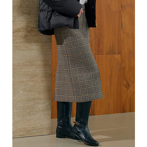 【見上愛さん着用】ボンディングチェックツイード Iライン スカート/23区;S sophi