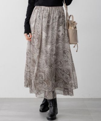 23区 2024SS 洗えるフレンチペイズリーティアードスカート 2025年最新