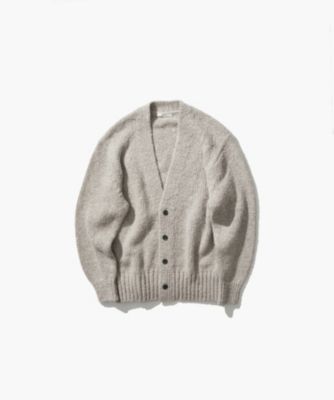 1722【エイトン】カシミアシルク混Vネックカーディガン ドロップショルダー L 1722【エイトン】カシミアシルク混Vネックカーディガン ドロップ