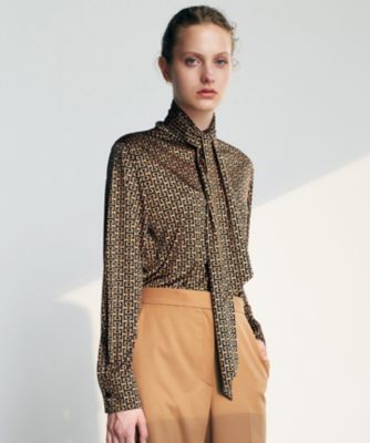 美品 アイシービー 24AW レトロウォールペーパープリントブラウス ボウタイ 美品 アイシービー 24AW レトロウォールペーパープリント