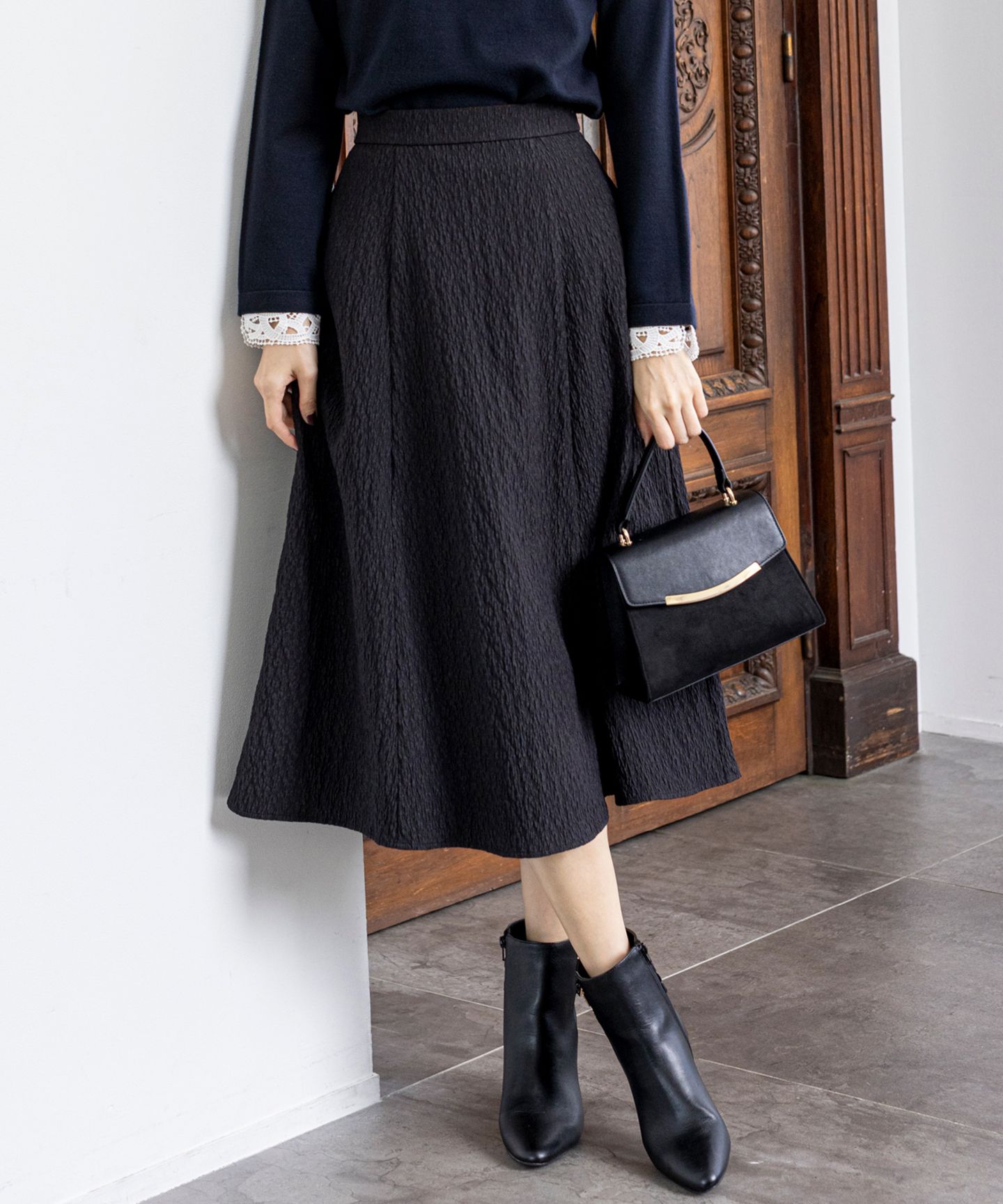 ANY SIS(エニィスィス)/【洗える】ジャカードフレア スカート