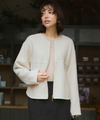 集英社HAPPY PLUS STORE23区 S（ニジュウサンク エス）/ウールライトリバー ノーカラー ショートコート