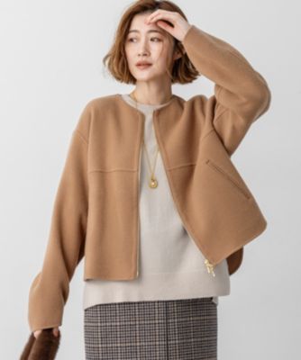 集英社HAPPY PLUS STORE23区 S（ニジュウサンク エス）/ウールライトリバー ノーカラー ショートコート