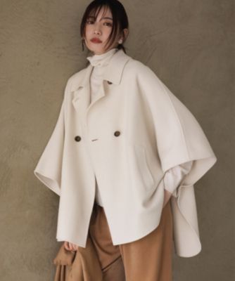 集英社HAPPY PLUS STORE23区 S（ニジュウサンク エス）/【見上愛さん着用/Oggi12月号掲載】ウールライトリバー ポンチョシルエット コート