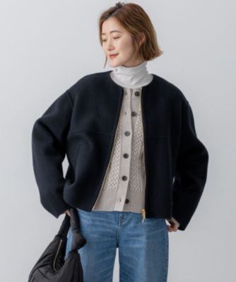 集英社HAPPY PLUS STORE23区 L（ニジュウサンク エル）/ウールライトリバー ノーカラー ショートコート