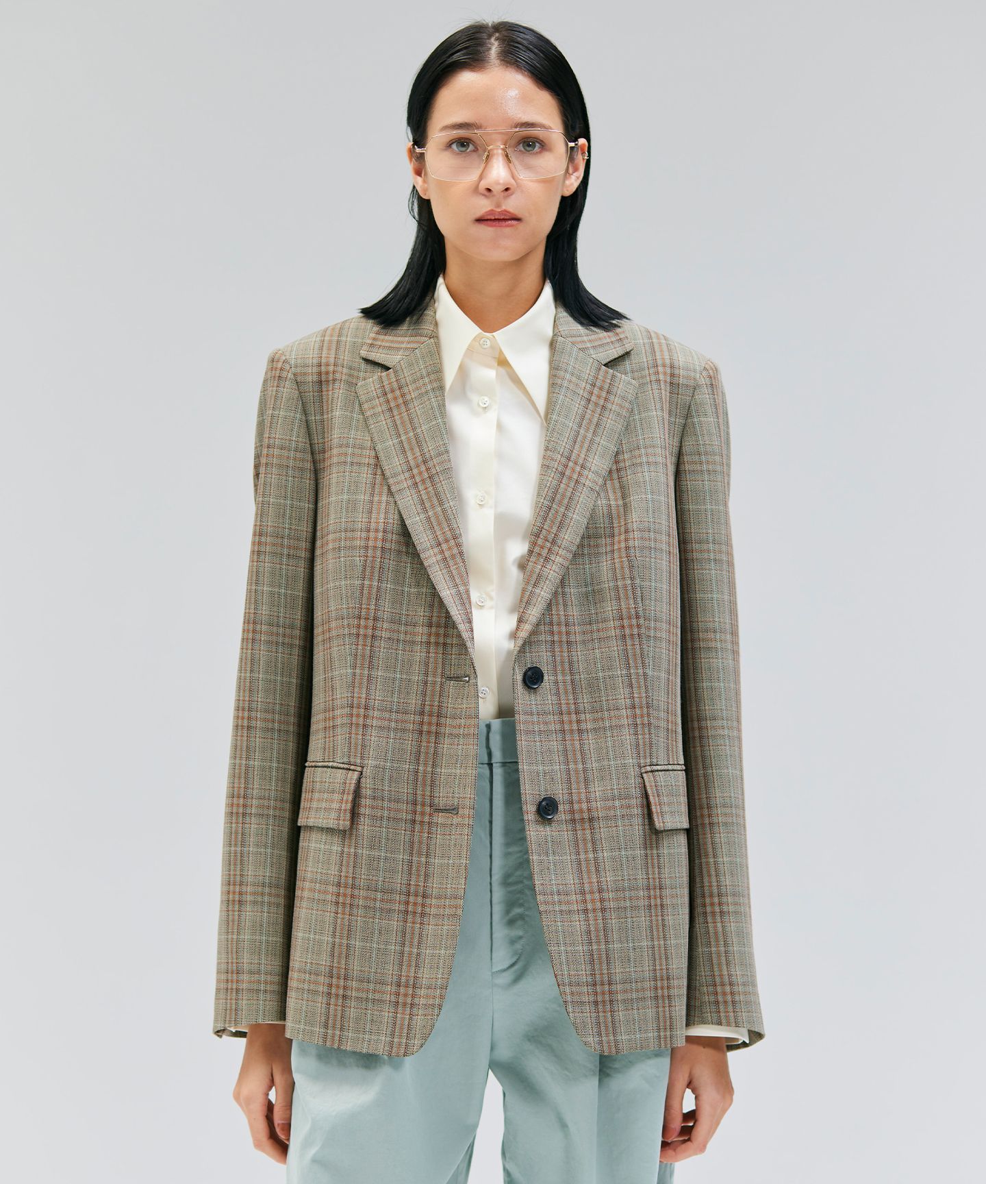 BEIGE，(ベイジ)/【Oggi ８月号掲載】SELMA / チェックウールテーラードジャケット