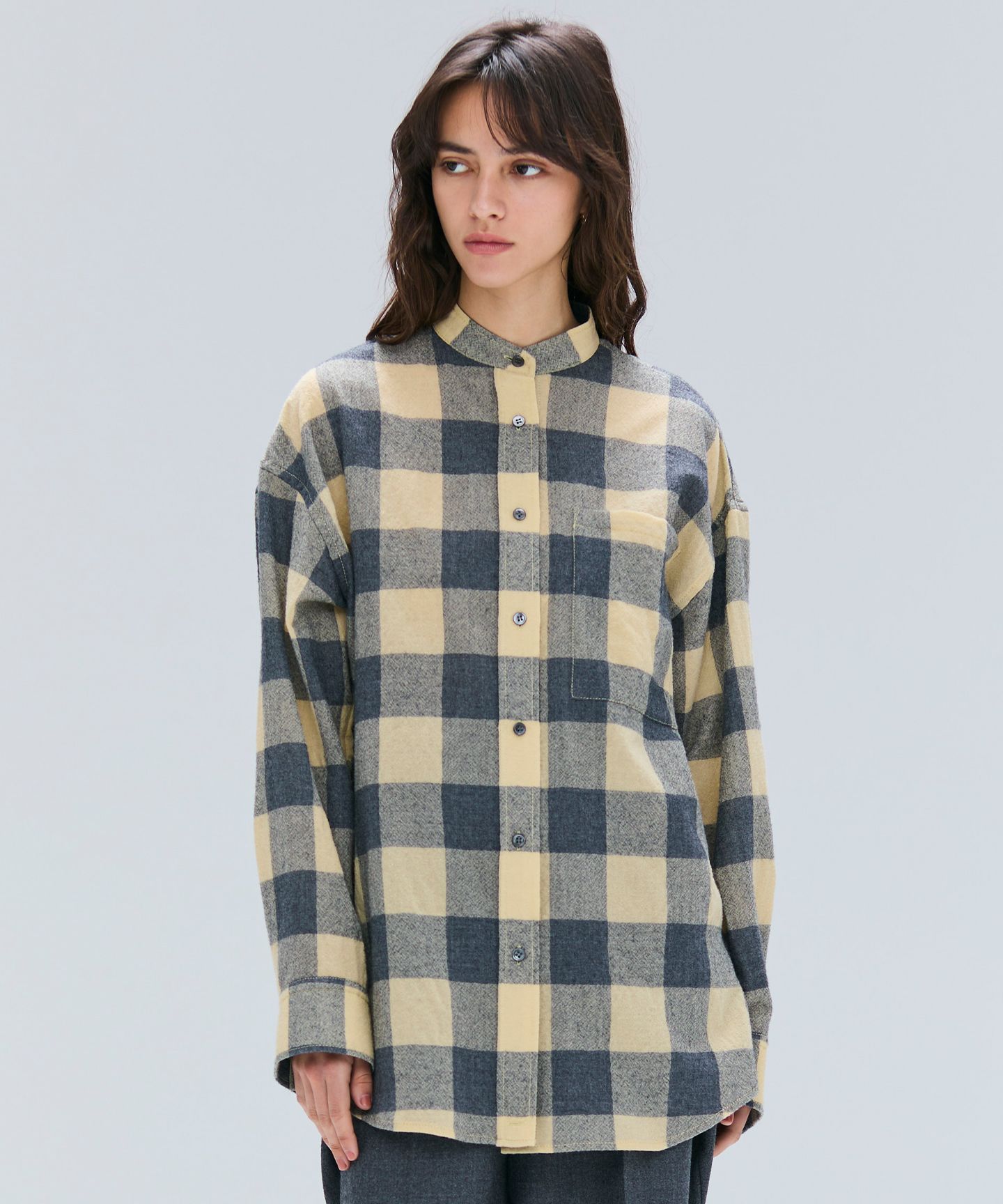 BEIGE，(ベイジ)/HOBBS / ウールチェックカシュクールブラウス