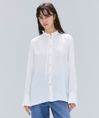 BEIGE，(ベイジ)の【洗える】STOW / フリルタイブラウス通販 eclat 