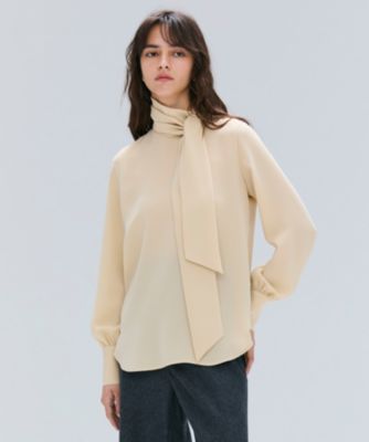 美品BEIGE,　24ss　洗える　STOW ボウタイブラウス　ピンク　L 美品BEIGE, 24ss 洗える STOW ボウタイブラウス ピンク L