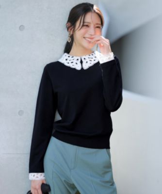 ANY SIS(エニィスィス)のレース襟 ニット通販 | 集英社HAPPY PLUS STORE