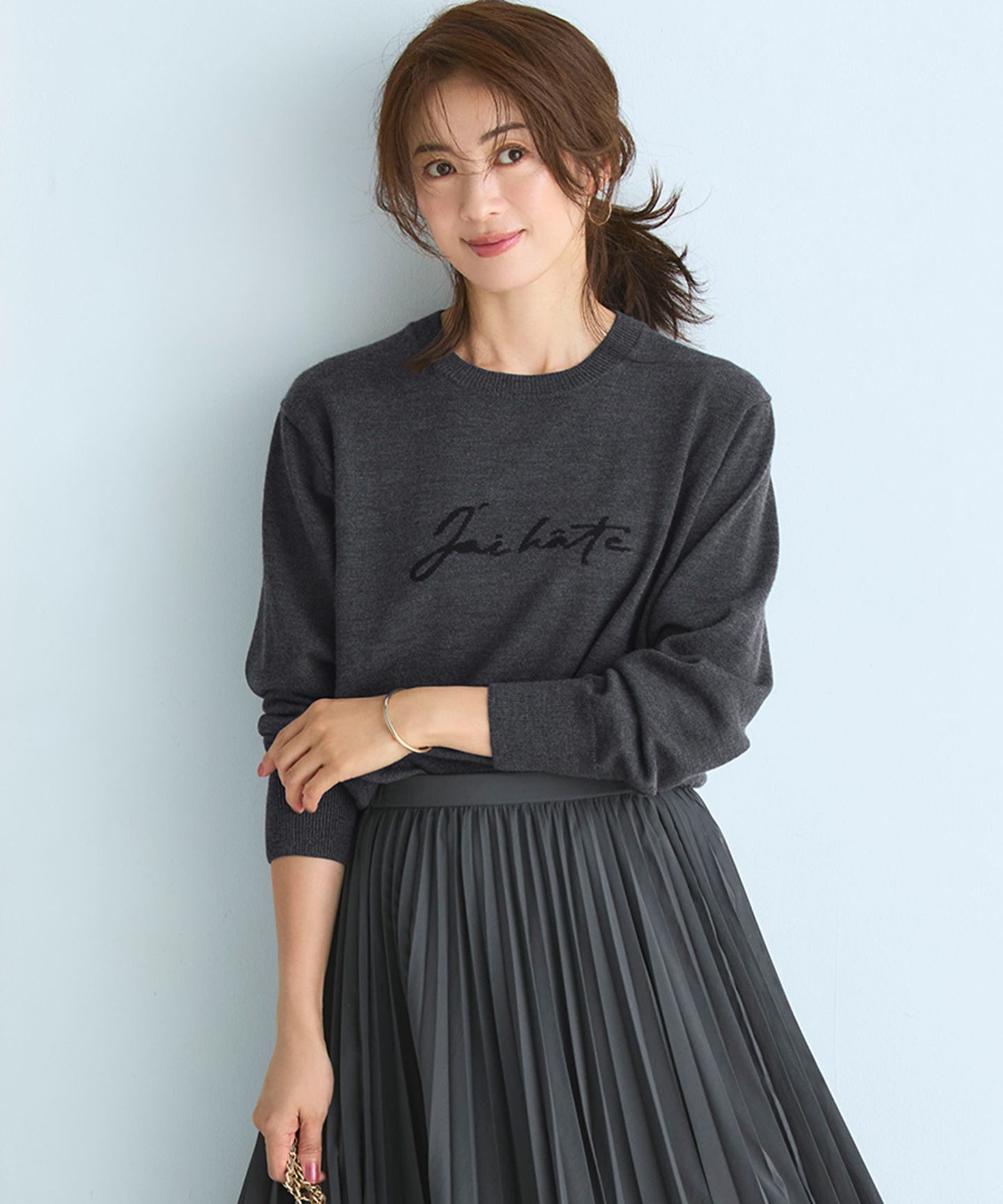 23区 L(ニジュウサンク エル)/【洗える】インターシャ ロゴ ニット