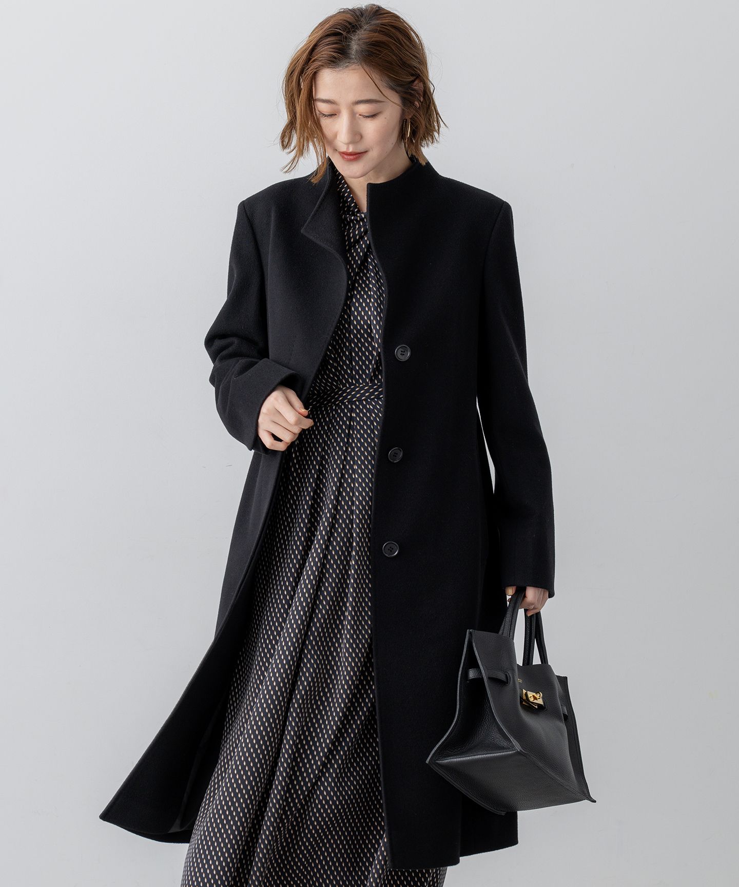 23区 L(ニジュウサンク エル)/ウールカシミヤビーバー スタンドカラー  コート