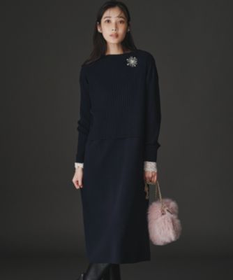 23区 46 レイヤードニットツインワンピース 洗える】レイヤードニットツイン ワンピース / 23区 | ファッション