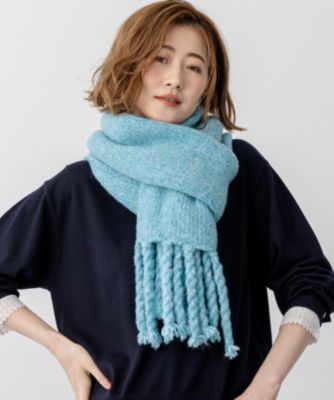 【新品未使用】NKNIT ウールニットマフラーキャップ ホワイト セール】 【見上愛さん着用/STORY掲載】ブラッシュドエアーウール