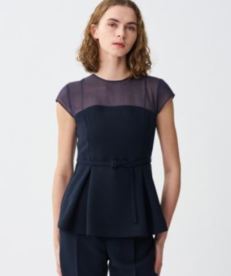 集英社HAPPY PLUS STOREuncrave（アンクレイヴ）/【防シワ・洗濯機洗い可】ウォッシャブルダブルクロス ビスチェブラウス（フレンチスリーブ）