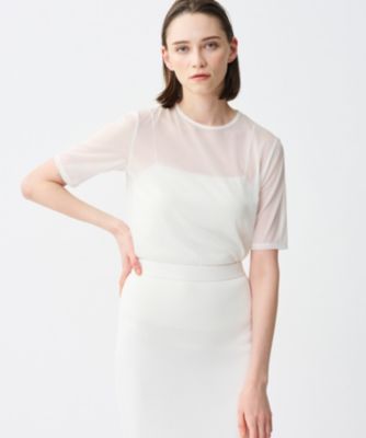 集英社HAPPY PLUS STOREuncrave（アンクレイヴ）/【洗濯機洗い可】トリコットシフォン ハーフスリーブカットソー