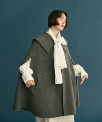 集英社HAPPY PLUS STORE#Newans（ハッシュニュアンス）/セーラーカラーダブルフェイスケープコート