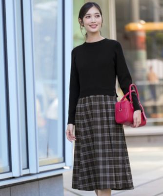 集英社HAPPY PLUS STOREANY SIS（エニィスィス）/【洗える】ドッキングニット ワンピース