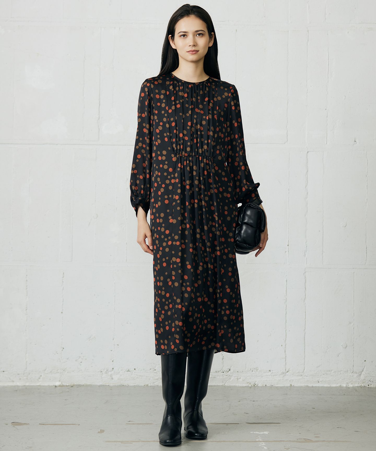 自由区 L(ジユウク　エル)/【洗える】マルチポルカドットプリント ワンピース