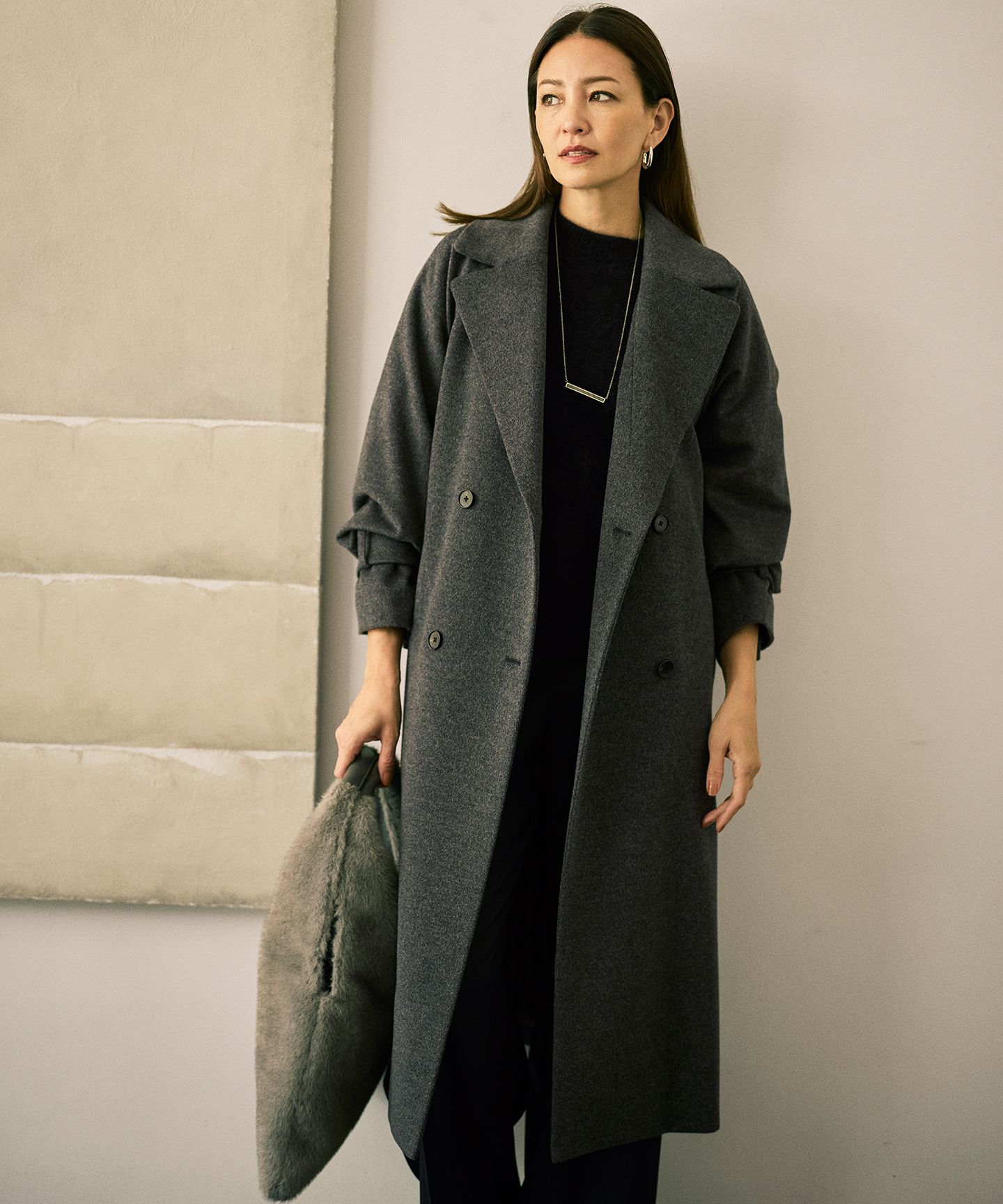 自由区(ジユウク)/【SHIHOさん着用】Super100sライトビーバーロング コート