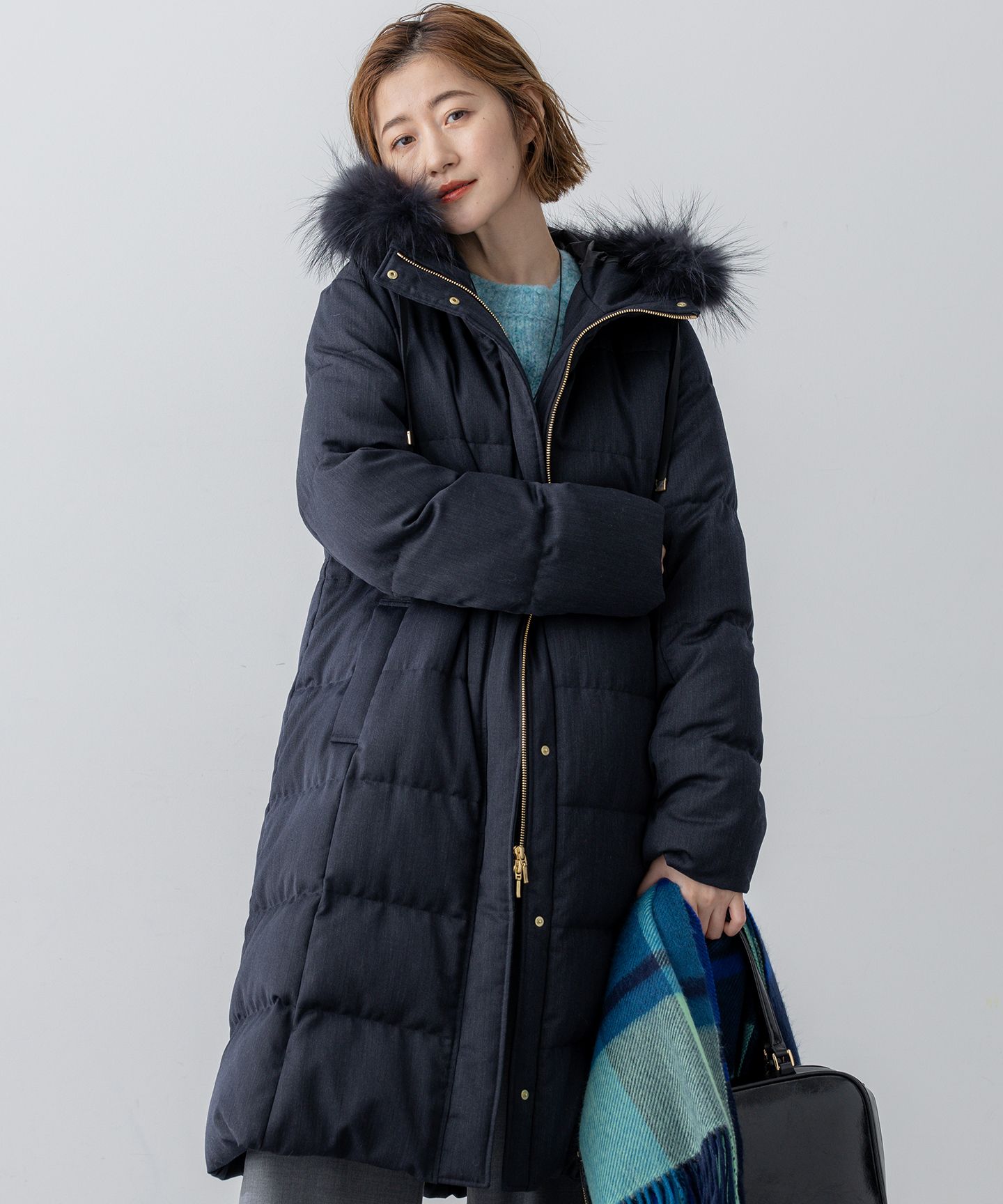 23区(ニジュウサンク)/【撥水加工】ブライトウール ロングダウンコート