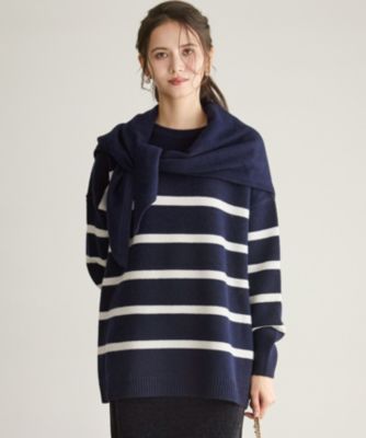 23区 ボーダーニットジャケット 23区 L(ニジュウサンク エル)の【SLOW/一部店舗限定】ソフトウール