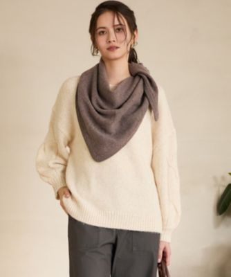 　【SLOW/一部店舗限定】ケーブル 袖デザイン ニット